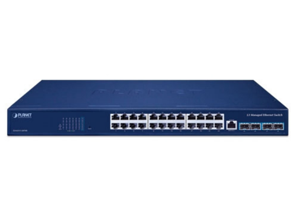 Planet L3 24-Port 10/100/1000T + 4-Port 10G SFP+ Managed Ethernet Switch | GS-6311-24T4X Planet Network Switches Planet