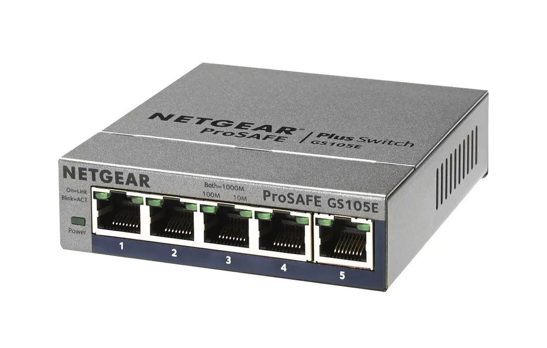 Netgear ProSafe Plus GS105E-200UKS 5 Port L2/L3 Managed Non-POE Network Switch