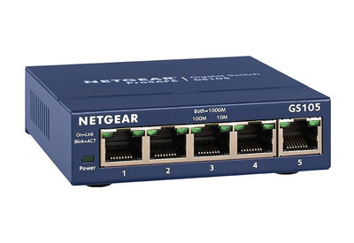 Netgear GS105UK 5-Port Gigabit Ethernet Unmanaged Switch Netgear Switches Netgear