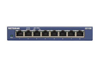 Netgear GS108UK 8-Port Gigabit Ethernet Unmanaged Switch Netgear Switches Netgear