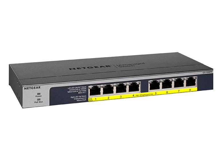 Netgar GS108PP-100EUS 8-Port Gigabit Ethernet High-power PoE+ Unmanaged Switch with FlexPoE (123W)