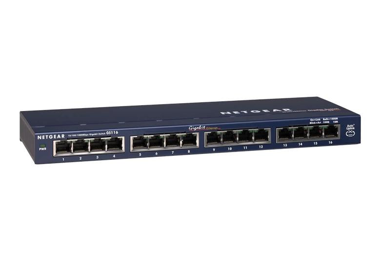 Netgear GS116UK 16-Port Gigabit Ethernet Unmanaged Switch Network Switch Netgear