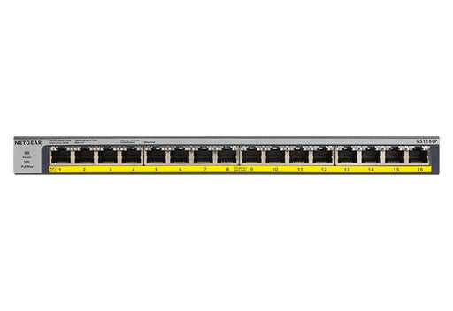 Netgear GS116LP-100EUS 16-Port Gigabit Ethernet Unmanaged PoE+ Switch with FlexPoE (76W)