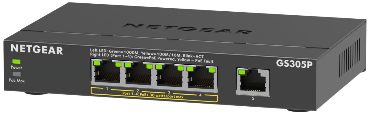 Netgear 300 GS305Pv3 5 Ports Ethernet Switch | GS305P-300EUS Network Switches Netgear