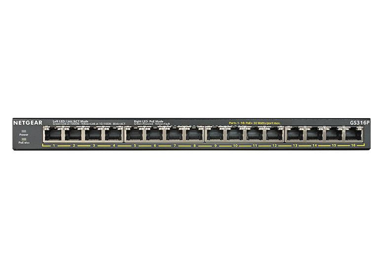 Netgear GS316P-100EUS 16-Port Gigabit Unmanaged PoE+ Switch Network Switch Netgear