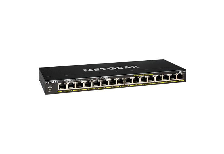 Netgear GS316P-100EUS 16-Port Gigabit Unmanaged PoE+ Switch Network Switch Netgear
