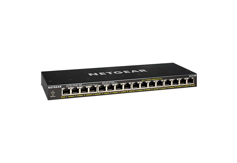 Netgear GS316P-100EUS 16-Port Gigabit Ethernet Unmanaged PoE+ Switch with FlexPoE (115W)