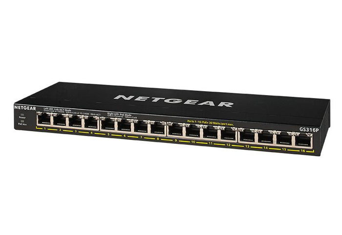 Netgear GS316P-100EUS 16-Port Gigabit Unmanaged PoE+ Switch Network Switch Netgear