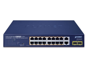 Planet 16-Port 10/100/1000T 802.3at PoE + 2-Port 10/100/1000T + 2-Port 1000X SFP Desktop Switch Network Switch Planet