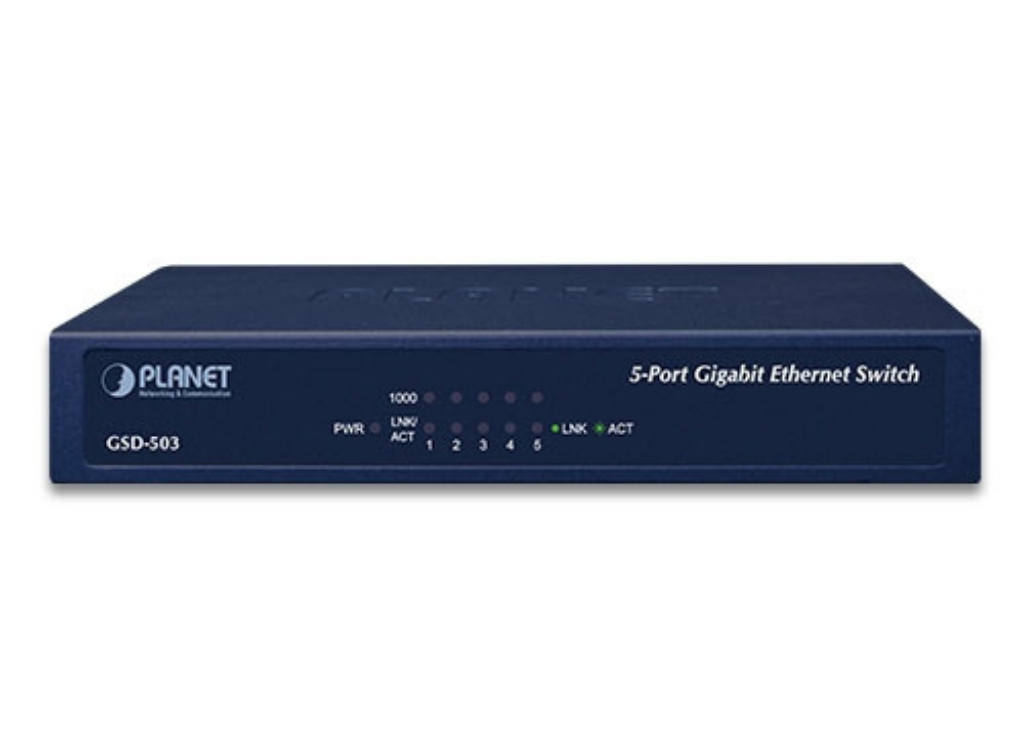 Planet 5-Port 10/100/1000BASE-T Gigabit Ethernet Switch | GSD-503 Network Switch Planet