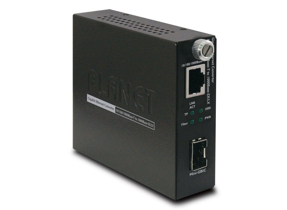 Planet 10/100/1000Base-T to 1000Base-LX/SX Smart Media Converter | GST-805A Planet Network Media Converters Planet