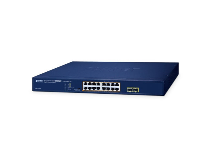 Planet 16-Port 10/100/1000T 802.3at PoE + 2-Port 1000X SFP Gigabit Ethernet Switch | GSW-1820HP Network Switch Planet