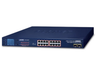 Planet 16-Port 10/100/1000T 802.3at PoE + 2-Port Gigabit SFP Ethernet Switch with LCD PoE Monitor | GSW-1820VHP