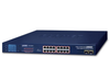 Planet 16-Port 10/100/1000T 802.3at PoE + 2-Port Gigabit SFP Ethernet Switch with LCD PoE Monitor | GSW-1820VHP