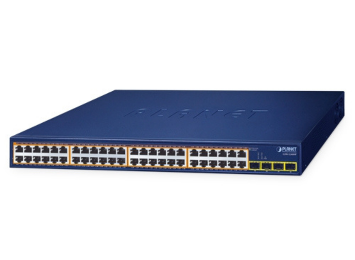 Planet 48-Port 10/100/1000T 802.3at PoE + 4-Port 1000X SFP Gigabit Ethernet Switch Network Switch Planet
