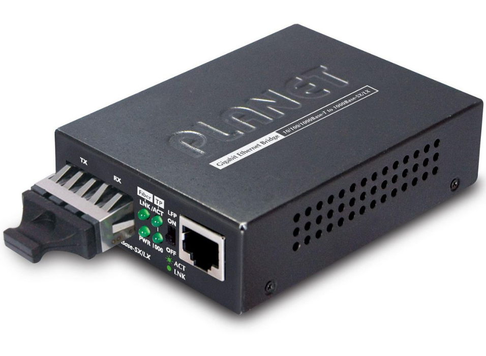 Planet 10/100/1000Base-T to 1000Base-SX (SC, MM) Media Converter | GT-802