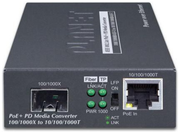 Planet 802.3at PoE+ PD 10/100/1000BASE-T to 100/1000BASE-X SFP Media Converter | GT-805A-PD Video Signal Converter Planet