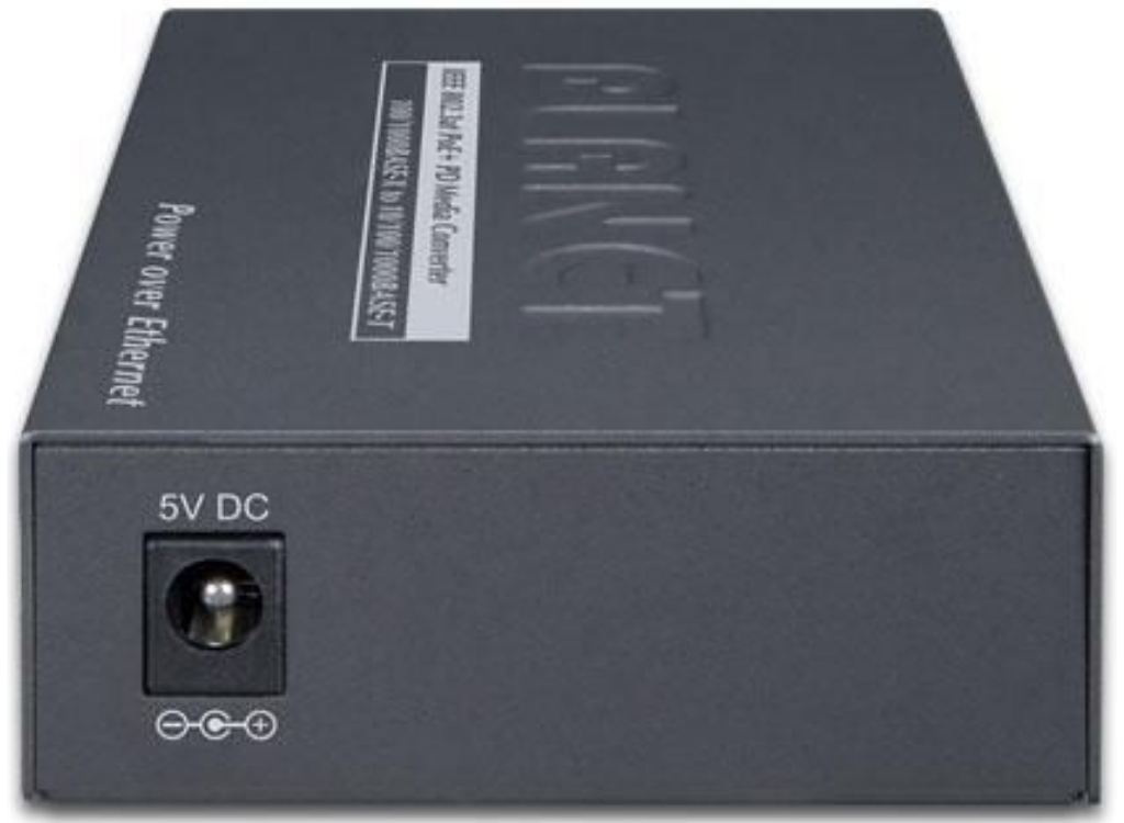 Planet 802.3at PoE+ PD 10/100/1000BASE-T to 100/1000BASE-X SFP Media Converter | GT-805A-PD Video Signal Converter Planet