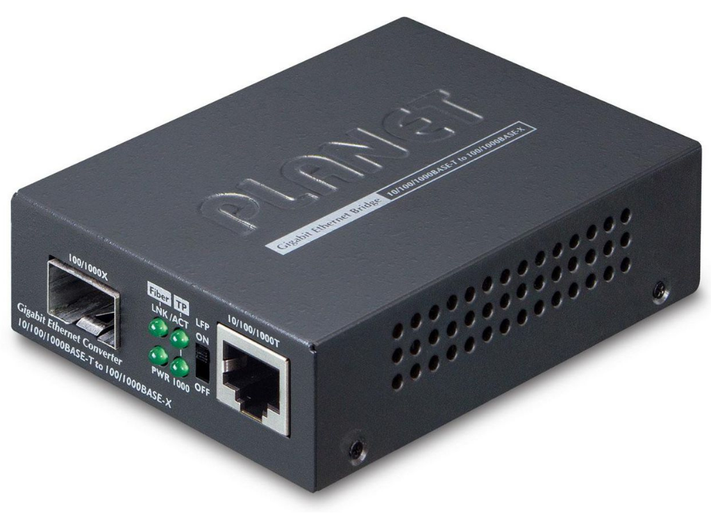 Planet 10/100/1000BASE-T to 100/1000BASE-X Media Converter (Mini-GBIC, SFP) | GT-805A Video Signal Converter Planet