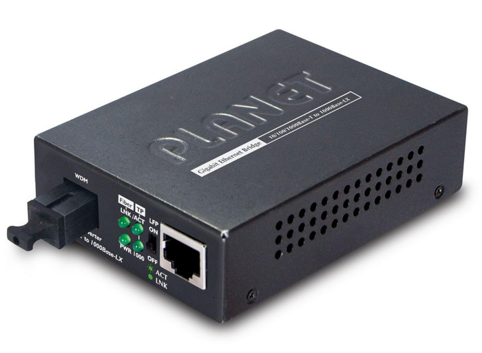 Planet 10/100/1000Base-T to 1000Base-LX WDM Media Converter | GT-806A15 Adapter / Converter Planet