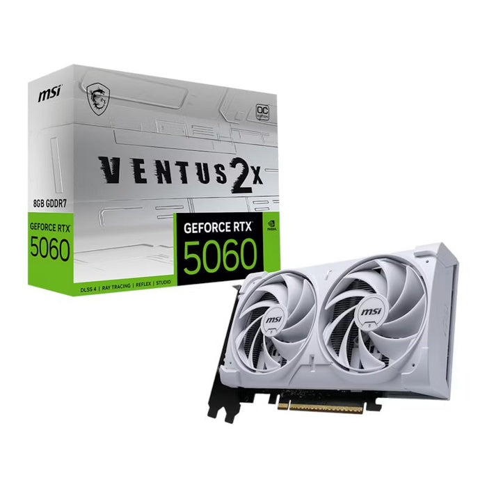 MSI GeForce RTX 5060 Ventus 2X OC White 8GB GDDR7 Graphics Card | GeForce RTX 5060 8G VENTUS 2X OC WHITE