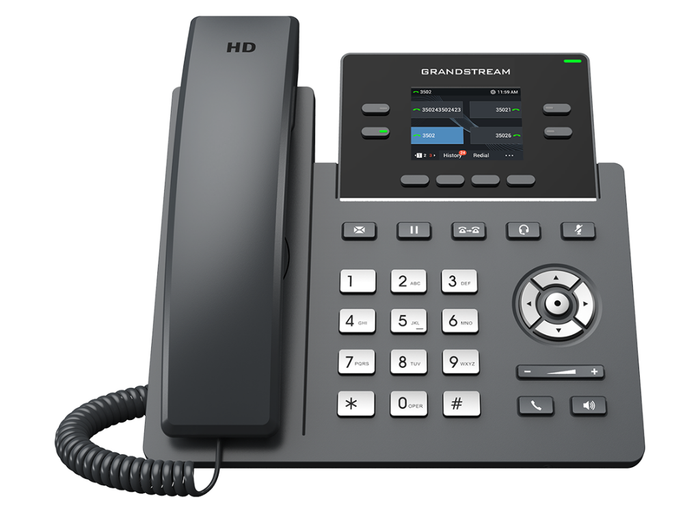 Grandstream GRP2612 IP Phone with 4 Lines, HD Audio, PoE, Custom Faceplate & GDMS – Wi-Fi Available on GRP2612W Model IP Phone GrandStream