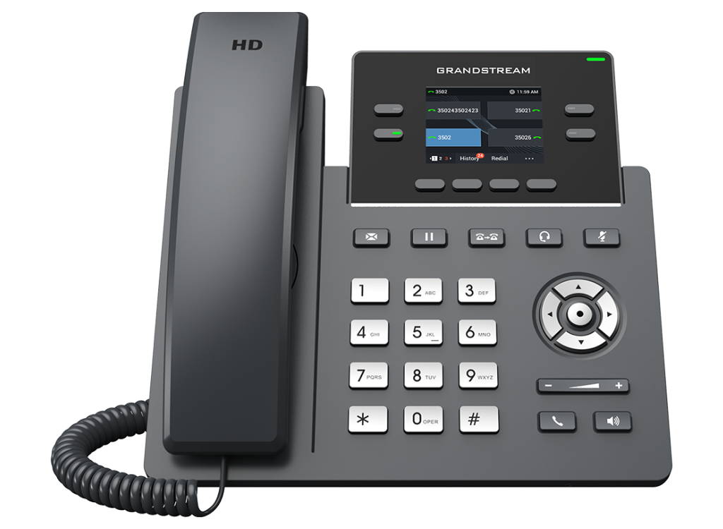 Grandstream GRP2612P IP Phone with 4 Lines, PoE, HD Audio, Custom Faceplate & GDMS Support IP Phone GrandStream