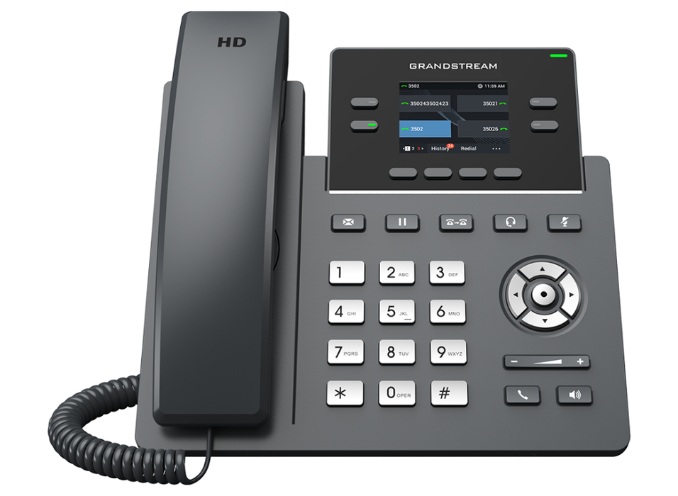 Grandstream GRP2612P IP Phone with 4 Lines, PoE, HD Audio, Custom Faceplate & GDMS Support GrandStream IP Phones GrandStream