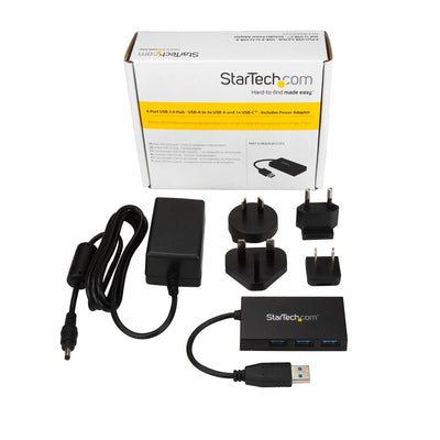 StarTech HB30A3A1CSFS Interface Hub USB 3.2 Gen 1 (3.1 Gen 1) Type-A 5000 Mbit/s Black USB Hubs & Docking Station Startech