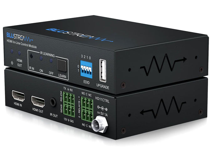 BluStream HDMI In-Line Controller with IR RS-232 CEC Signal Sensing & 12V Trigger Outputs | HD11CTRL AV Receiver BluStream