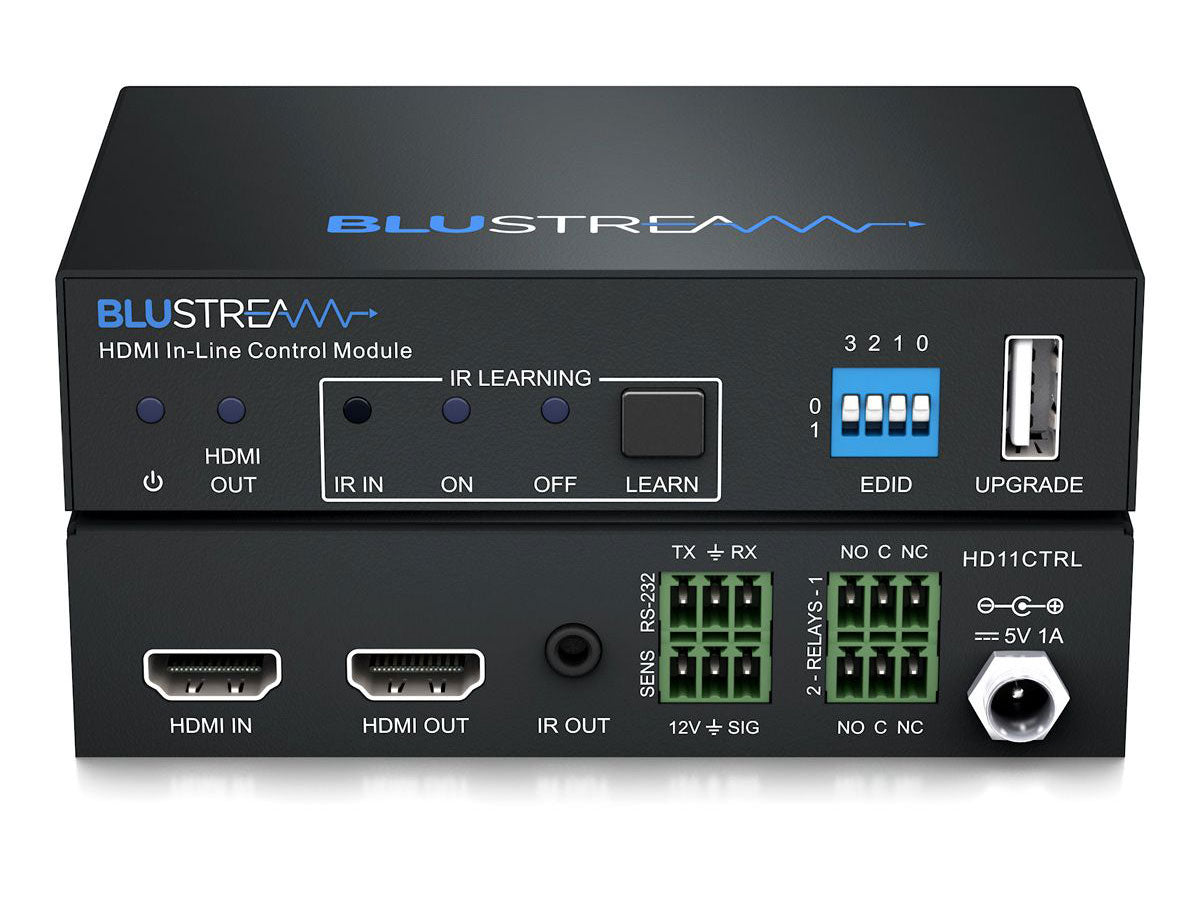 BluStream HDMI In-Line Controller with IR RS-232 CEC Signal Sensing & 12V Trigger Outputs | HD11CTRL AV Receiver BluStream