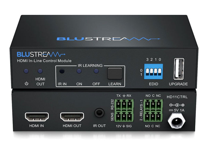 BluStream HDMI In-Line Controller with IR RS-232 CEC Signal Sensing & 12V Trigger Outputs | HD11CTRL AV Receiver BluStream