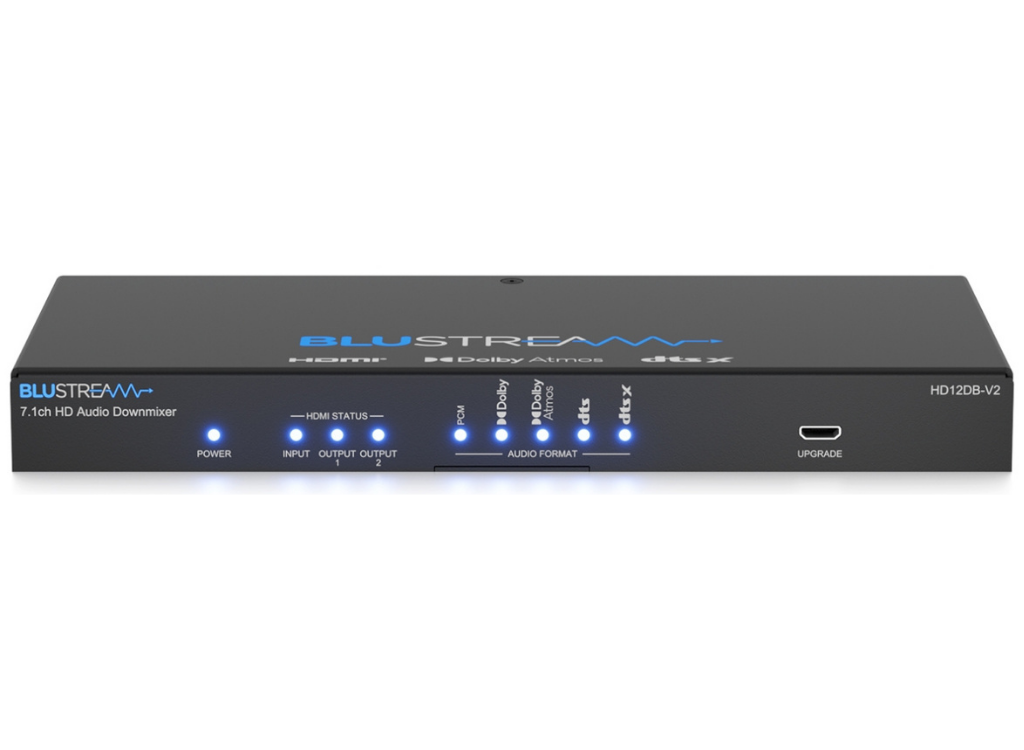BluStream 7.1ch Dolby® / DTS Down Mixing DAC 2-Way HDMI Splitter & Scaler 4K 60Hz 4:4:4 | HD12DB-V2 Splitter BluStream