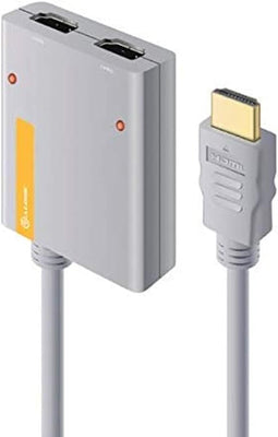 Alogic 2 Port Portable HDMI 2.0 4K Splitter with Inbuilt 50cm HDMI Cable | HD4KSPL02-ADP Alogic Video Splitter Alogic