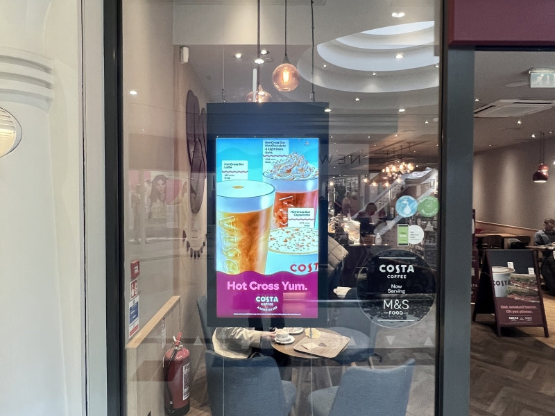 Moove SMBS43HD8 – 43" Hanging Double-Sided Digital Window Display High Brightness Digital Signage ScreenMoove