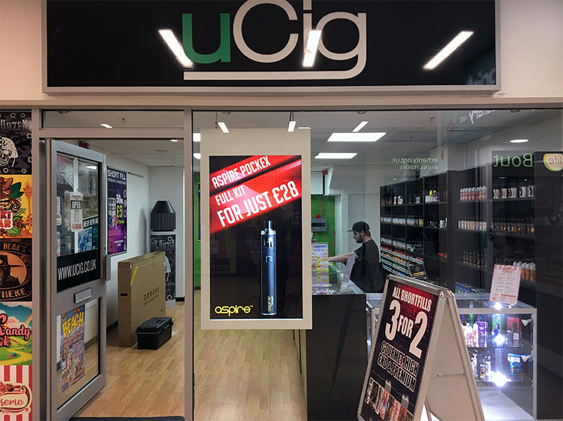 Moove SMB55HD8-B – 55" Hanging Double-Sided Digital Window Display High Brightness Digital Signage ScreenMoove