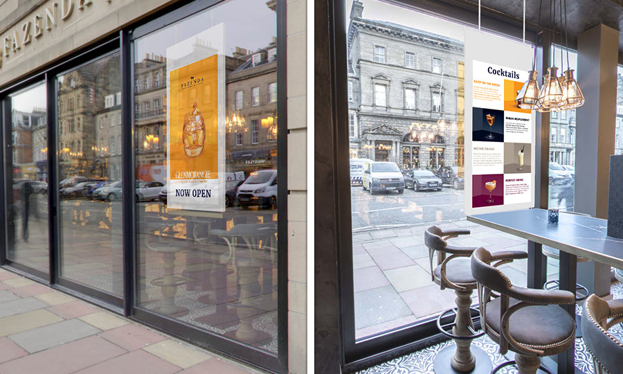 Moove SMB55HD8-B – 55" Hanging Double-Sided Digital Window Display High Brightness Digital Signage ScreenMoove