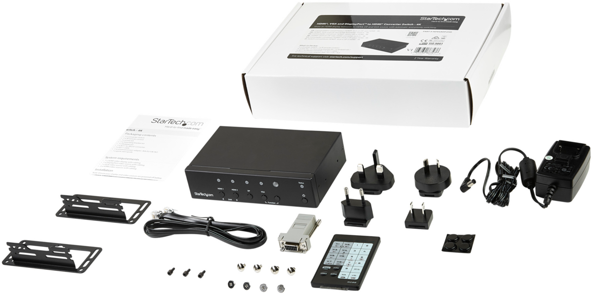 Startech Multi-Input to HDMI Automatic Switch and Converter w/4K TAA | HDVGADP2HD Video Switch Startech
