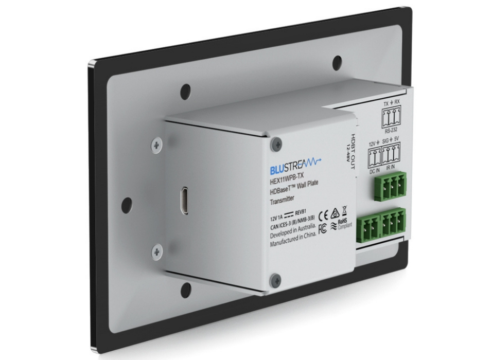 BluStream HDMI Wall Plate HDBaseT™ Transmitter | HEX11WPB-TX IP Transmitter BluStream