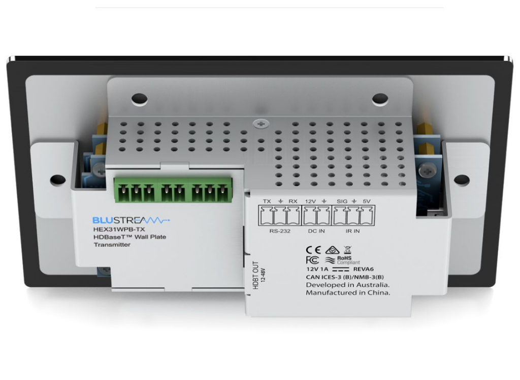 BluStream 2 x HDMI & 1 x USB-C Wall Plate HDBaseT™ Transmitter | HEX31WPB-TX AV Extender BluStream