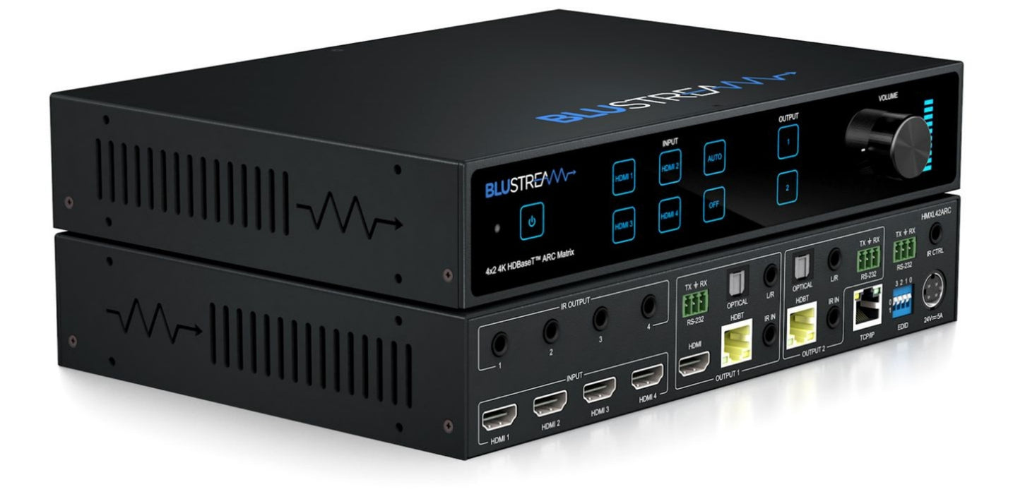 BluStream 4x2 HDBaseT™ Matrix Kit - 70m | HMXL42ARC-KIT