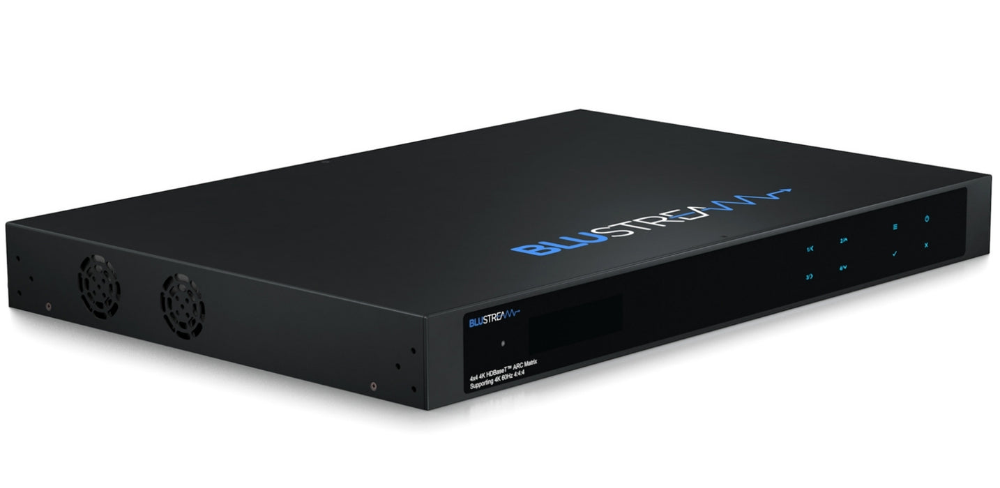 BluStream 4K 60Hz 4x4 HDBaseT™ AV Matrix Kit | HMXL44ARC-KIT