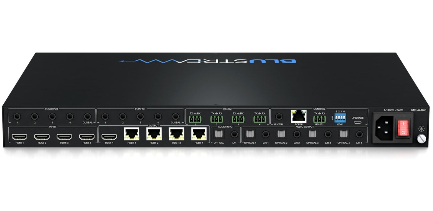 BluStream 4K 60Hz 4x4 HDBaseT™ AV Matrix Kit | HMXL44ARC-KIT