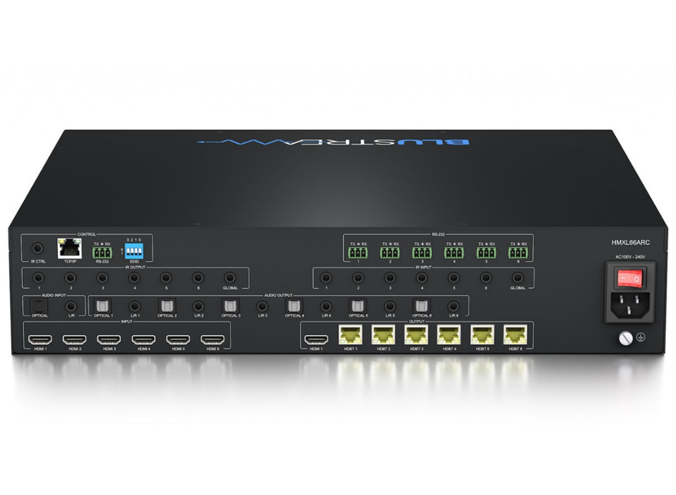 BluStream 6x6 HDBaseT™ CSC ARC Matrix - 70m | HMXL66ARC Matrix Switcher BluStream