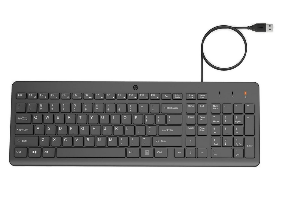 HP 150 Wired Keyboard – Full-Size Mechanical, USB-A, QWERTY Layout | 664R5AA#ABB