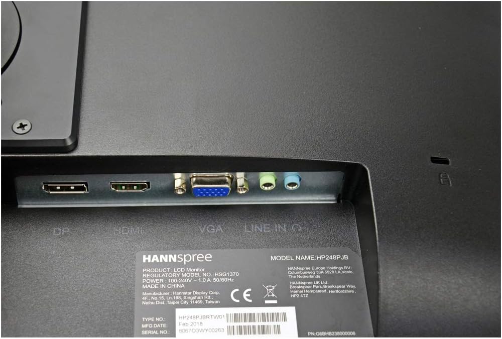 Hannspree 23.8" 60 Hz Full HD LED Monitor | HP248PJB Desktop Monitor Hannspree