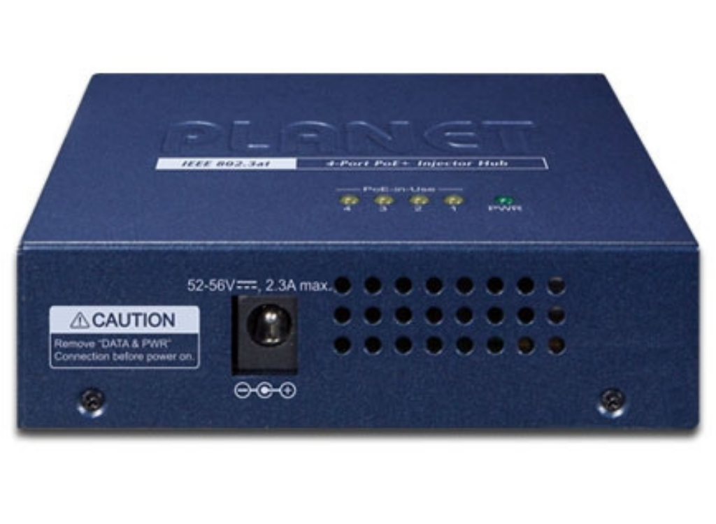 Planet 4-port Gigabit IEEE 802.3at Power over Ethernet Plus Injector Hub | HPOE-460 Network Switch Planet