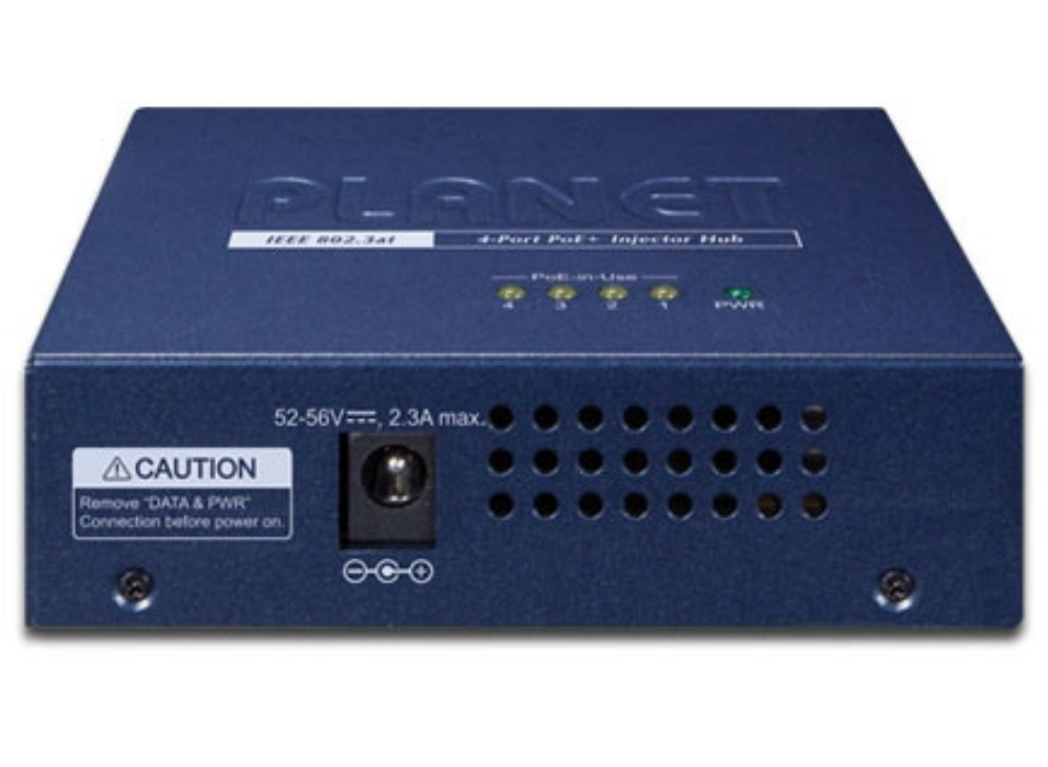 Planet 4-port Gigabit IEEE 802.3at Power over Ethernet Plus Injector Hub | HPOE-460 Planet Network Switches Planet
