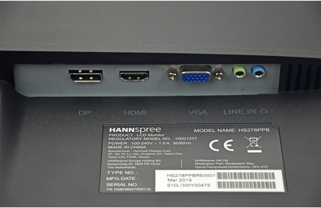 Hannspree 27" Full HD 60Hz Desktop Monitor | HS278PPB Desktop Monitor Hannspree