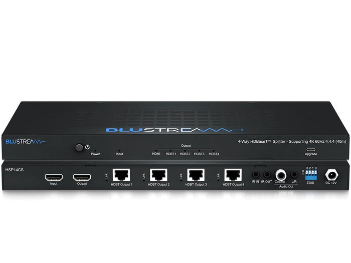 BluStream 4-Way HDBaseT CSC Splitter - 4K 60Hz 4:4:4 | HSP14CS Splitter BluStream
